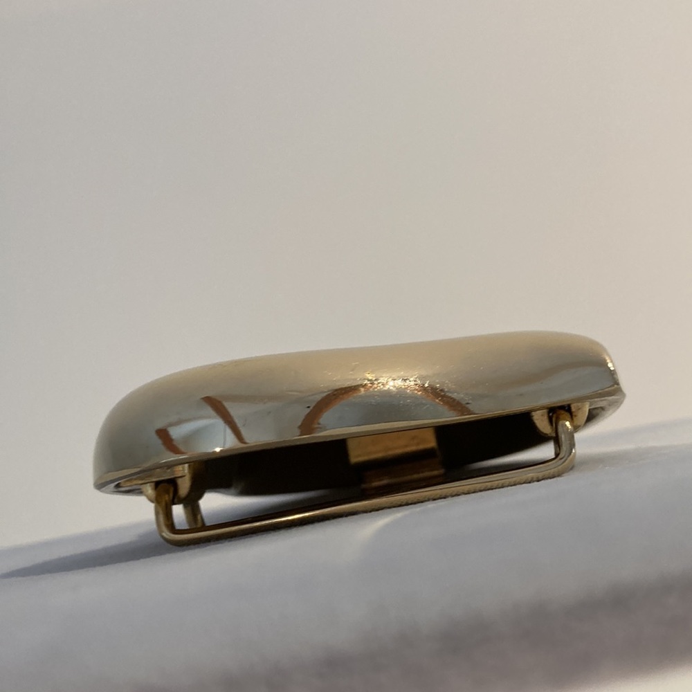 Puffy Heart belt buckle in gold color brass - Picture 14 of 14